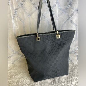 Gucci GG Canvas Tote Bag Black, Authentic